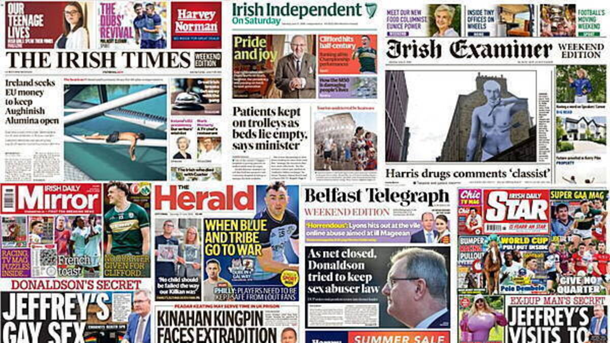 What the papers say: Saturday's front pages