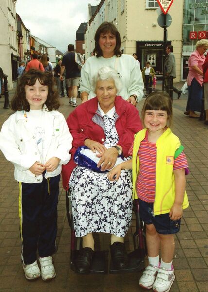 Breda Halligan, Orla Hayes, Tara Halligan and Margaret Flynn enjoying Spraoi in the city back in 2000.