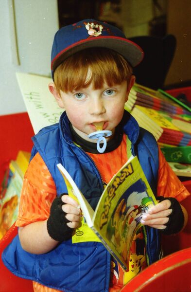 Young Shane Elliott, pictured at the Pokeman Kidz Club at the first birthday celebration of Scholars at the Book Centre back in 2000.
