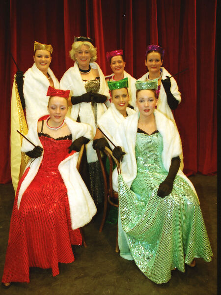  Martina Flynn, who played the lead female role of Adelaide, pictured (second from left, back row) with Hot Box Club dancers Michelle Glendon, Lorraine Tubbritt, Michelle Condon, Jodie McGrath, Janice Hunt and Kate Brennan from De La Salle Musical Society's production of Guys &amp; Dolls back in 2000.