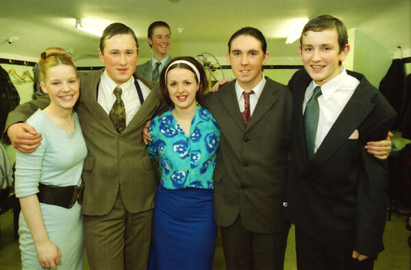  Orla Walsh, Liam Gahan, Sinead Dunphy, Alan Maguire and Eoin Long, in the De La Salle Musicals' production of How to Succeed In Business Without Really Trying back in 2000.