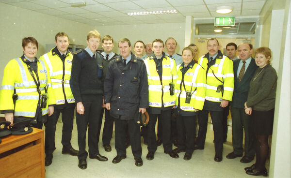 Garda Johnny Cleary pictured with some of his colleagues at Waterford Garda Station before his last day on beat duty in Waterford after 28 years service with An Garda Síochána back in January 2000. Garda Johnny Cleary pictured with some of his colleagues at Waterford Garda Station before his last day on beat duty in Waterford after 28 years service with An Garda Síochána back in January 2000.