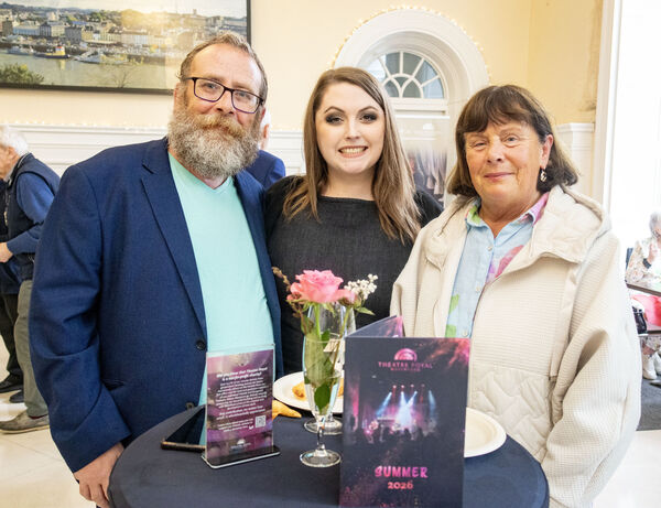  Joe Meagher, Deiedre Jordan and Nora Widger, at the launch of the Theatre Royal Strategic Plan 2026-2028. Photo: Joe Evans
