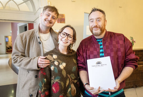  Alan O'Toole, Mary O'Donghue and Wayne Power, at the launch of the Theatre Royal Strategic Plan 2026-2028. Photo: Joe Evans