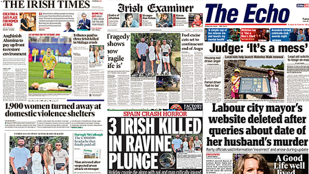 What the papers say: Tuesday's front pages