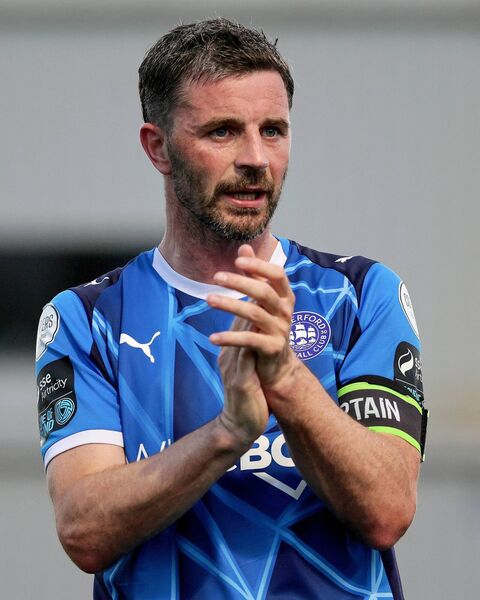 Waterford's Pádraig Amond applauds the fans after the game.