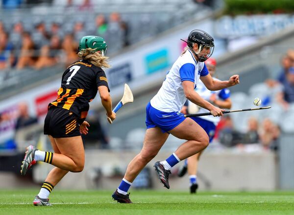 Waterford's Abby Flynn races away from Kilkenny's Michelle Teehan. Waterford's Abby Flynn races away from Kilkenny's Michelle Teehan.