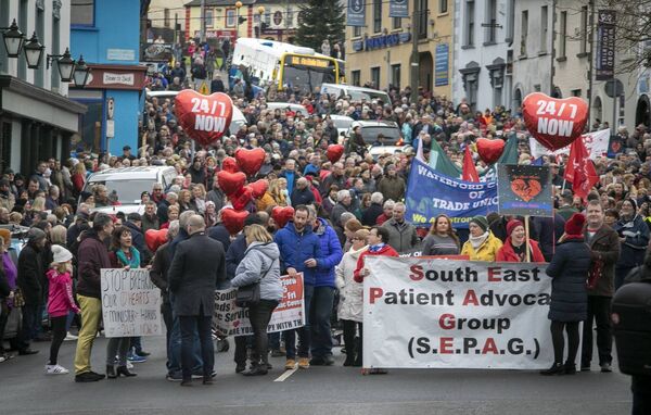 Thousands turned out to march in Waterford in 2016 for 24/7 Cardiac Care. Photo: Joe Evans Thousands turned out to march in Waterford in 2016 for 24/7 Cardiac Care. Photo: Joe Evans