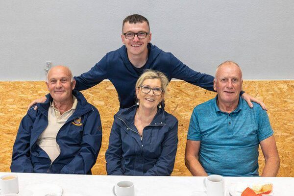 Mike Murray (left) with Donagh Condon and his parents Sinead and Tom at the ceremonial mass.