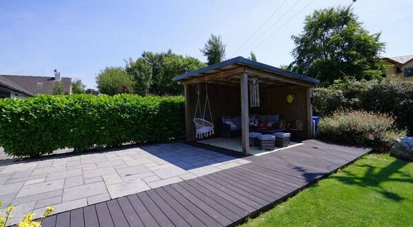 The back garden of the stunning five bedroom property in Ballycashin.