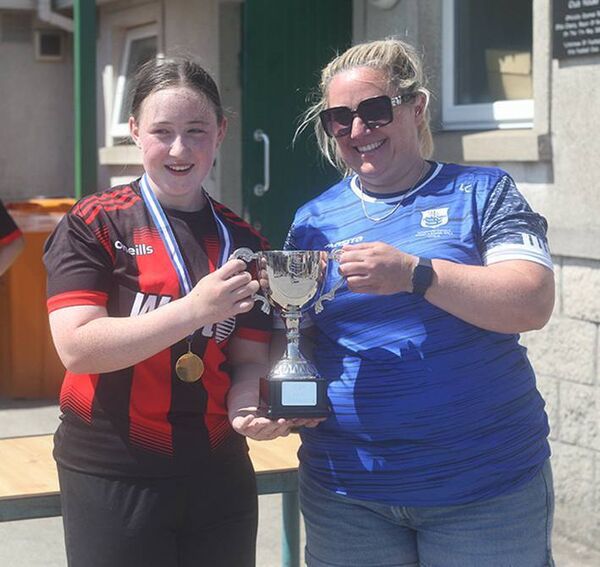 Lynne Casey presents the Waterford Schoolgirls U18A Cup to Bohs captain Nicole McCarthy. Lynne Casey presents the Waterford Schoolgirls U18A Cup to Bohs captain Nicole McCarthy.