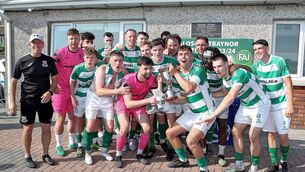 <p>The Villa FC team celebrate their Jimmy Searson Ardagh Cup final victory over Portlaw United in Ozier Park on Saturday last. Photos: Noel Browne</p> <p>The Villa FC team celebrate their Jimmy Searson Ardagh Cup final victory over Portlaw United in Ozier Park on Saturday last. Photos: Noel Browne</p>