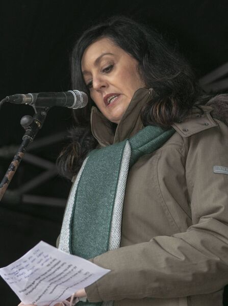 Jenny speaking at the march in 2019. Photo: Joe Evans Jenny speaking at the march in 2019. Photo: Joe Evans