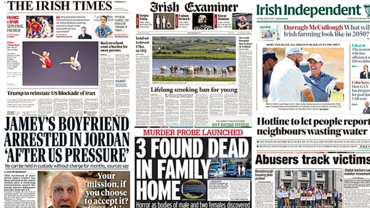 What the papers say: Tuesday's front pages