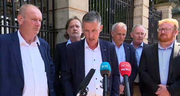 Kenneally survivors outside Dáil Éireann on Tuesday Kenneally survivors outside Dáil Éireann on Tuesday