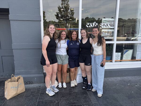 The ladies of the New York Camogie team enjoying a light shopping spree in Waterford City Thursday afternoon before their big win in Friday's final. The ladies of the New York Camogie team enjoying a light shopping spree in Waterford City Thursday afternoon before their big win in Friday's final.