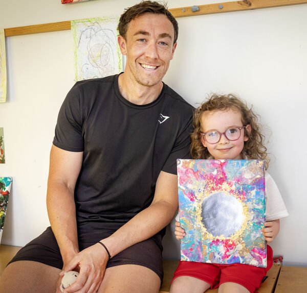 Stephen and Frankie, pictured at Park Montessori School for the annual Art Exhibition in aid of Scene and Heard Productions. Stephen and Frankie, pictured at Park Montessori School for the annual Art Exhibition in aid of Scene and Heard Productions.