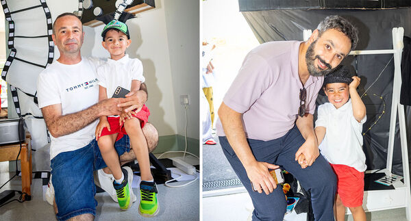Augustin, Senior & Junior, (left), and Akrem with his son Idris, (right), pictured at Park Montessori School for the children's annual Art Exhibition. Augustin, Senior & Junior, (left), and Akrem with his son Idris, (right), pictured at Park Montessori School for the children's annual Art Exhibition.