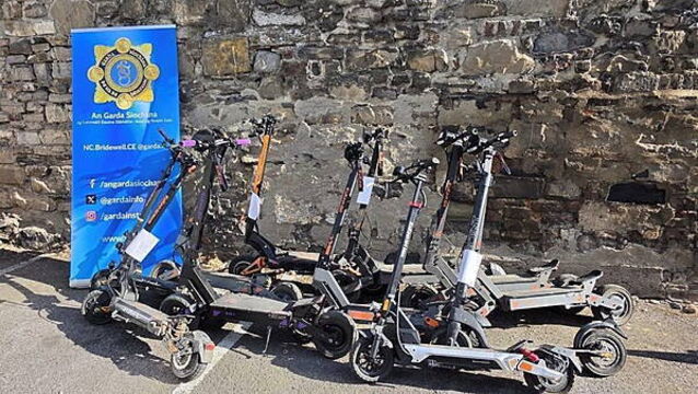 E-scooters and e-bikes seized by gardaí in Dublin