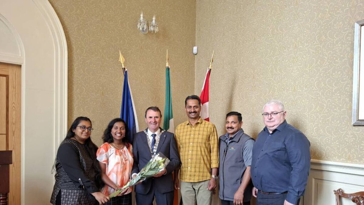 Waterford Malayalee Association are welcomed to City Hall by Mayor