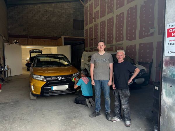 Owner of MotorDent Peter Hurley with Fionn Mundy at their new premises at Ozier Park. Owner of MotorDent Peter Hurley with Fionn Mundy at their new premises at Ozier Park.
