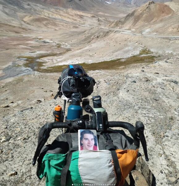 The trip is in memory of Mickey's brother Owen who passed away in 2024. Picture: Cycle for Owen on Instagram The trip is in memory of Mickey's brother Owen who passed away in 2024. Picture: Cycle for Owen on Instagram