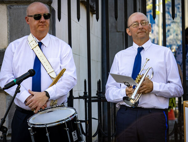  Cormac O'Connor and Brian Drohan, Barrack Street Concert Band, who played the Last Post, at the Waterford National Day 0f Commemoration. Photo: Joe Evans