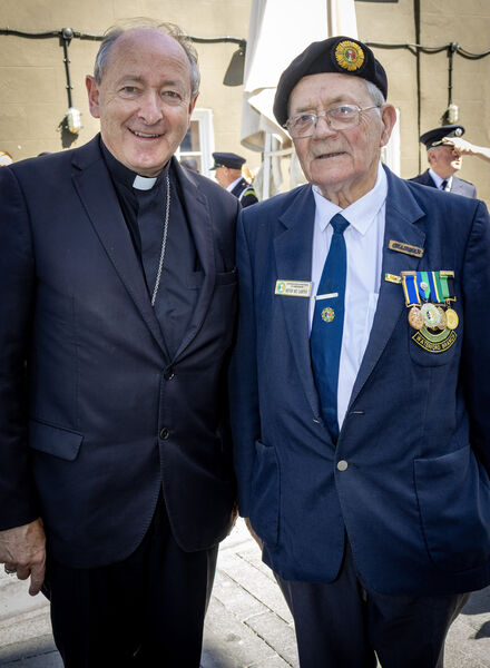  Bishop Alphonsus Cullinan, and Peter McCarthy, at the Waterford National Day 0f Commemoration. Photo: Joe Evans