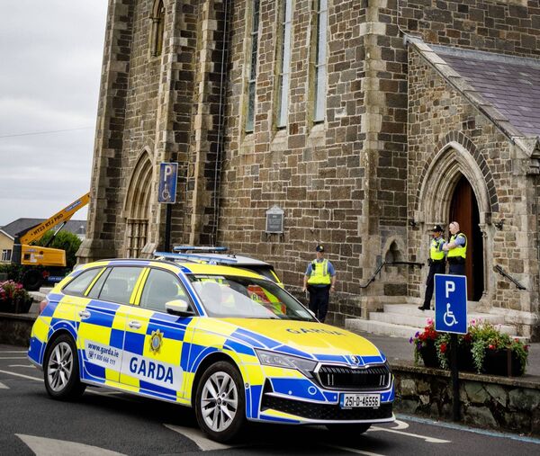 The scene outside the Holy Cross Church in Tramore last week. Photo: Joe Evans The scene outside the Holy Cross Church in Tramore last week. Photo: Joe Evans