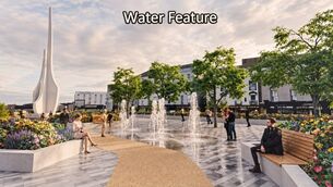 <p>A new water feature at the plaza</p>
