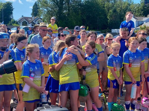 The Portlaw U12 camogie players at the presentation of the county final in support of their teammate, Amelia, who was Player of the Match The Portlaw U12 camogie players at the presentation of the county final in support of their teammate, Amelia, who was Player of the Match