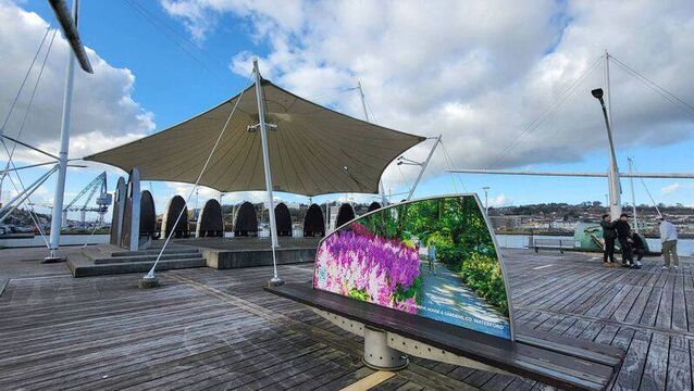 <p>The plaza on The Quays in Waterford City</p>