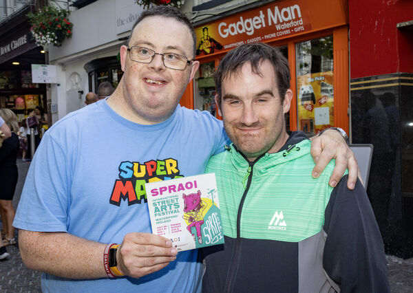 Darragh Quinlan and Stephen O'Connor, at Spraoi. Photo: Joe Evans Darragh Quinlan and Stephen O'Connor, at Spraoi. Photo: Joe Evans