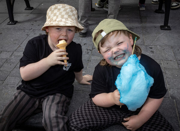 Twins, Brody and Ruben, enjoying their treats at Spraoi. Photo: Joe Evans Twins, Brody and Ruben, enjoying their treats at Spraoi. Photo: Joe Evans