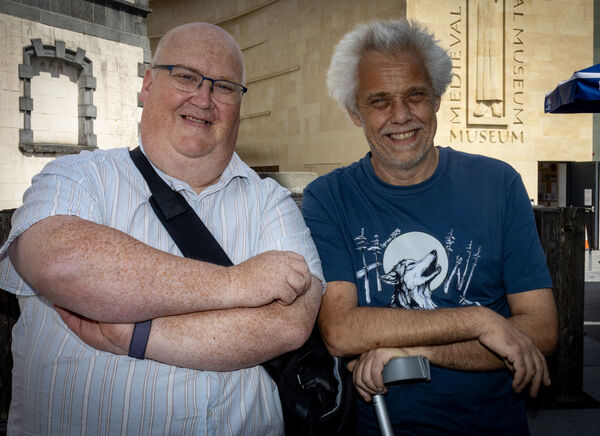 Wayne Brown and Mick Leahy, at Spraoi. Photo: Joe Evans Wayne Brown and Mick Leahy, at Spraoi. Photo: Joe Evans