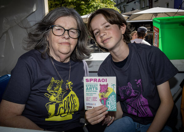 Masie O'Mahony with her grabdson Tom Colbert, at Spraoi. Photo: Joe Evans Masie O'Mahony with her grabdson Tom Colbert, at Spraoi. Photo: Joe Evans