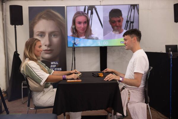 Social media influencer James Kavanagh taking part in the Eyes Open challenge at All Together Now 2026 Social media influencer James Kavanagh taking part in the Eyes Open challenge at All Together Now 2026