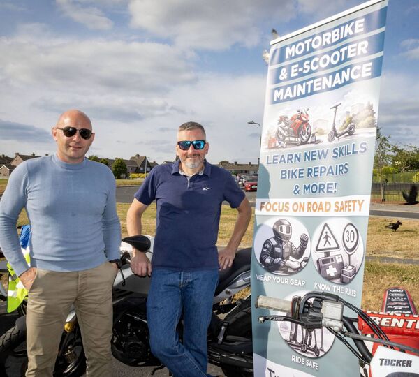 Danny Murphy and Hilton Hincks, Treo Motorbike * E-Scooter Maintenance, at the Buíon Phort Láirge Playful Communities, Larchville &amp; Lisduggan, held at Waterford Shopping Centre, Lisduggan. Photo: Joe Evans