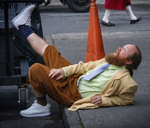 Lippy streching before the Spraoi Parade "Howl". Photo: Joe Evans Lippy streching before the Spraoi Parade "Howl". Photo: Joe Evans