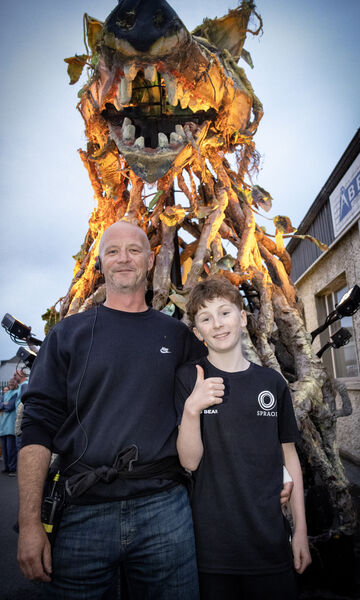 John and Austin Grubb, in Spraoi Parade "Howl". Photo: Joe Evans John and Austin Grubb, in Spraoi Parade "Howl". Photo: Joe Evans