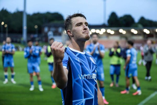Waterford's Tommy Lonergan celebrates after scoring two goals in the 4-2 win over Derry City at the Ryan McBride Brandywell Stadium at the start of July Photo: ©INPHO/Lorcan Doherty Waterford's Tommy Lonergan celebrates after scoring two goals in the 4-2 win over Derry City at the Ryan McBride Brandywell Stadium at the start of July Photo: ©INPHO/Lorcan Doherty