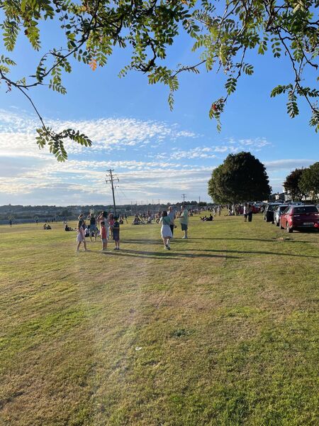 Crowds gathering just after 6pm, Wednesday August 12 2026. Crowds gathering just after 6pm, Wednesday August 12 2026.