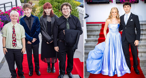 Kia, Fionn, Claire and Ronan, (left) and Ella O'Sullivan and Oran Skinner, (right) at the Majestic Hotel for Gaelcholáiste Port Láirge, Debs Ball. Photo: Joe Evans Kia, Fionn, Claire and Ronan, (left) and Ella O'Sullivan and Oran Skinner, (right) at the Majestic Hotel for Gaelcholáiste Port Láirge, Debs Ball. Photo: Joe Evans