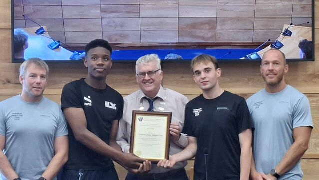 Local volleyball team are honoured with prestigious reception following national title triumph