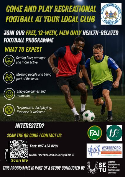 SETU invites men to join free football-based health programme starting next month
