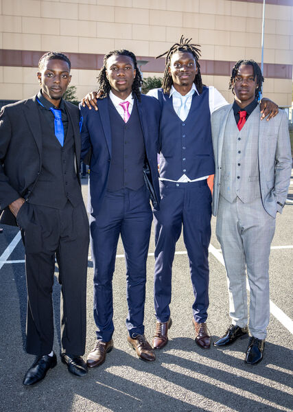  Isaac, Romeo, Fortune and David, at the Abbey Community College Debs Ball. Photo: Joe Evans