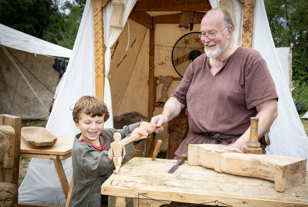 Cesare had great fun playing with the hand crafted toys by David Gorey, at Déise Medieval, Viking Heritage Festival. Photo: Joe Evans Cesare had great fun playing with the hand crafted toys by David Gorey, at Déise Medieval, Viking Heritage Festival. Photo: Joe Evans