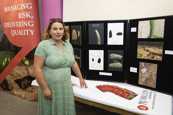 Gillian McCarthy, Site Director for Rubicon Archaeology showcasing some of the Cappagh excavation displays Gillian McCarthy, Site Director for Rubicon Archaeology showcasing some of the Cappagh excavation displays