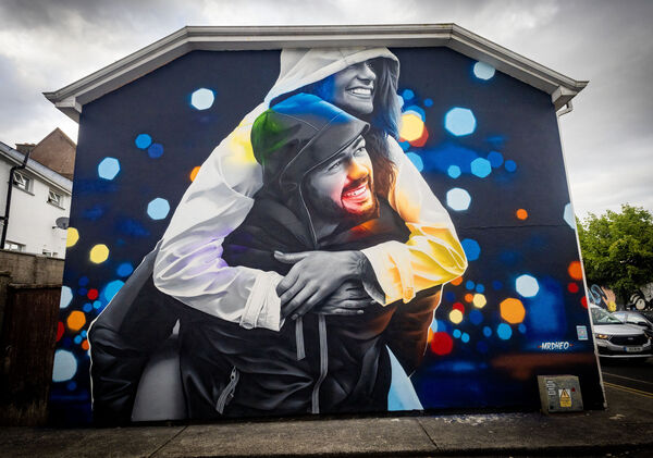  One of the new works by artist Dr. Dheo at Stephen Street, for Waterford Walls 2026. Photo: Joe Evans