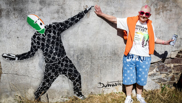 V pictured at the Pocket Park for Rhythm Walls as part of Waterford Walls 2026. Photo: Joe Evans <p> V pictured at the Pocket Park for Rhythm Walls as part of Waterford Walls 2026. Photo: Joe Evans</p>